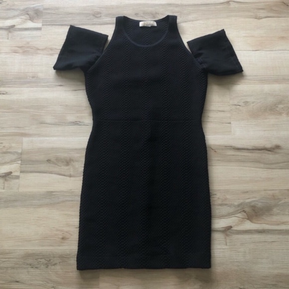 Michael Kors Black Bodycon Mini Dress Cold Shoulder - Picture 8 of 8
